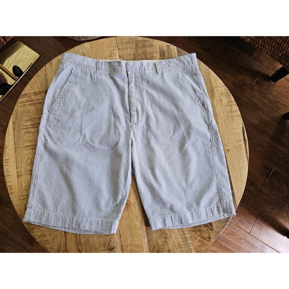 J. Crew Striped Seersucker Chino Shorts Men's Size 34 Nautical Preppy Casual...